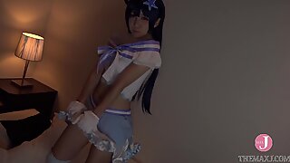 Hentai pukeutuminen "_cum with me"_ japanilainen idol cosplayer gets mällipillut in takaapäin - intro
